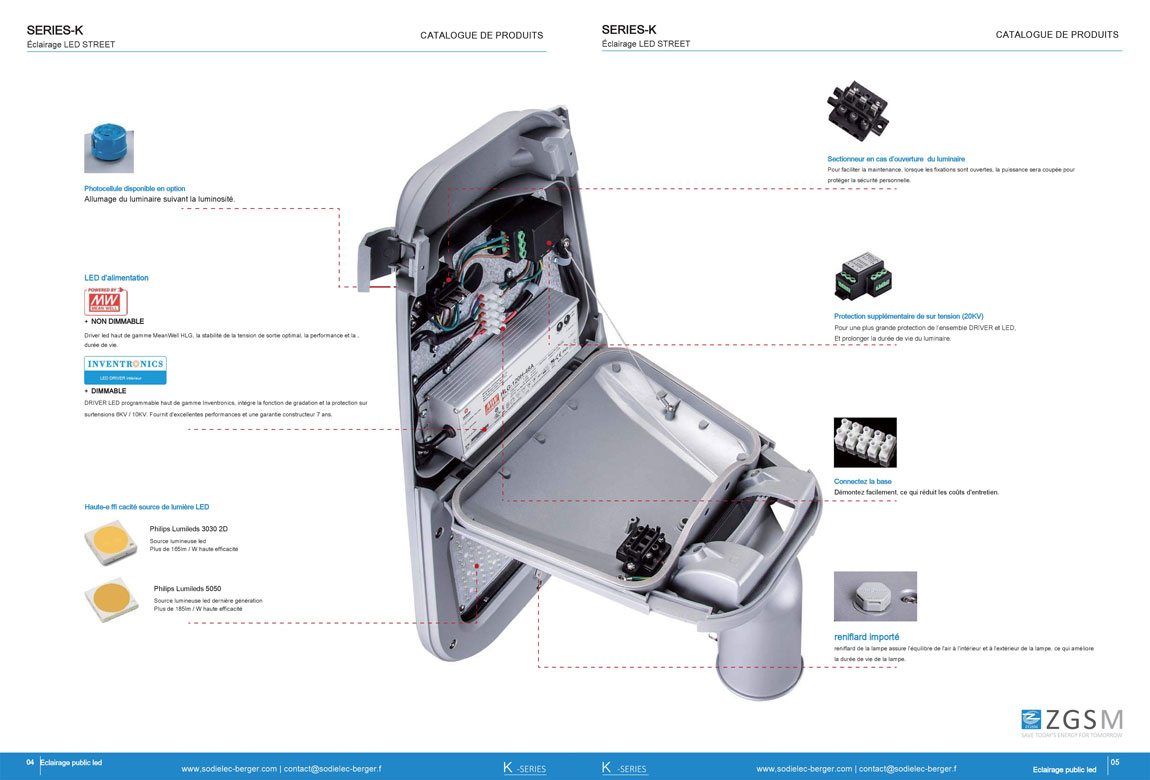 Descriptif technique luminaire éclairage public série K